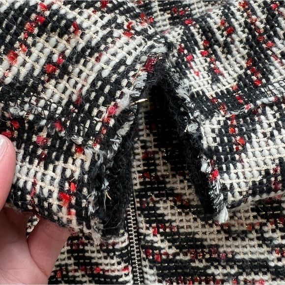 Zara Woman black white and red animal print zipper jacket blazer size XS - Picture 7 of 9